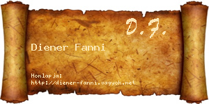 Diener Fanni névjegykártya